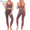 LEEMIIJUU 2020 Yoga Set FitnClothing Sportswear Taille Haute Femmes Gym Leggings Collants Rembourré Push-up Soutien-Gorge De Sport Ensembles De Sport X0629