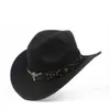 Steampunk enfants enfants laine creux western cowboy chapeau garçon fille outblack sombrero hombre jazz cap taille 5254 Q08056455845