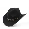 Steampunk Child Kids Wool Hollow Western Cowboy Hat Boy Girl Outblack Sombrero Hombre Jazz Cap Rozmiar 5254 Q08056760209