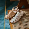 Meotina Kvinnor Gladiator Sandaler Skor Flat Spänne Sandaler Square Toe Ladies Skor Sommar Yellow Beige 34-40 Fashion Shoes 210608