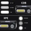 Портативная светодиодная головная лампа XPE + COB фара ИК индукции 18650 Light USB аккумуляторная водонепроницаемая горелка для кемпинга Мощные фары