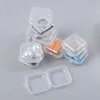 Kvadratisk tomt mini klart plastförvaringsbehållare Boxväska med lock Små låda Smycken öronproppar Förvaringslåda # 396