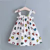 40 # amour imprimer bébé enfants filles robe été sans manches dessin animé rayé gilet robe Vintage décontracté princesse robe Vestidos Q0716