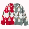 Jul Baby Girls Sweater Höst Spring Kids Knitwear Boys Pullover Snowman Stickade Barnkläder 210429