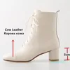 Stivali Moda Arrivo Vera Pelle da Donna Inverno Femminile Incrociato con Tacchi Alti Spessi Décolleté Scarpe da Sposa Donna