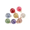 6 pièces fleur boule de verre pendentif à breloques boucles d'oreilles en cristal flottant à la main bijoux à bricoler soi-même accessoire