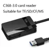 C368 All-In-One Card Reader High Speed USB3.0 Mobile Phone Tf Sd Cf MS Card Memory All in one readers DHLa44a11a00 a03