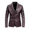 Vestes en cuir Hommes Mode Motor Biker Veste En Cuir Jaqueta Masculinas Couro Hommes Bomber Veste Manteau En Cuir PU Souple 211119