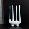 White Pipe U Shape Candle Holders Modern Ceramic Taper Candlestick Stand Tube Vase Nordic Home Decoration Wedding Centerpieces