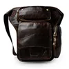 Men Crazy Horse Oil Wax Genuine Leather Waist Thigh Drop Leg Bag Vintage Leisure Messenger Shoulder Bags4315487