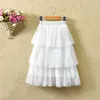 Шифон многослойная летняя белая принцесса юбка подростковая одежда юбки девочек детей 10 12 год 210331