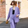 AEL Retro Automne Printemps Veste Femmes Costume Manteaux Violet Outwear Casual Turn Down Col Streetwear Vestes lâches Blazer 210930