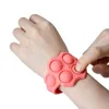 Bracelets à bulles, jouets Puzzle doigt, Bracelet en Silicone, jouet, anneau sensoriel, boule de pression