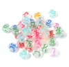 500PC/LOT Dia.7 mm Kolorowe litery Acrylic Kulki A - Z Alphabet Spacer Charm Bead Fit do wykonania bransoletki DIY