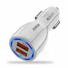 6A QC3.0 Snabb snabbavgift Dual USB Ports Car Charger Power Adapters för iPhone 15 11 12 13 14 Samsung Huawei Android Phone PC Mp3 med låda