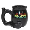 クラシックセラミックパイプマグ 301-400ML コーヒーカップ輸出外国貿易セラミック工場直接販売黒パイプカップ