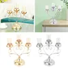 Candle Holders Decorative Metal Glass Candlestick With 3 Candelabras For Dinning Room Wedding