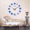 DIYの壁掛け時計3Dの家の装飾大型ローマのミラーファッションモダンクォーツアート時計リビングルームウォッチ211110