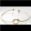 Bracelets jonc Jewelryeurope et les États-Unis Bijoux Bracelet à vent simple Noeud personnalisé 1458 Drop Delivery 2021 Fpvim