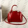 Echte Patent Leder Frauen Shell Tasche Klassische BB Dame Geldbörse Schulter Taschen mit Schloss Mode Handtaschen Cross Body Totes M91606