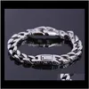 Link Chain Moda Aço Inoxidável Charme Pulseira Homens Vintage Totem Mens Pulseiras Legal Masculino Jóias Pulseira Jewellery3251