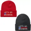 Lets Go Brandon Beanie Winter Hats 2024 Trump Cappello da ricamo in lana lavorato a maglia President Election Warm Caps Universal WHT0228