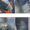 2023Korean Style Fashion Men Brodery Patch Ripped Stretch Pencil Pants Streetwear Elastic Hip Hop 210716