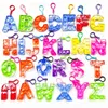 26 Buchstaben/Set, Alphabet-Form, Push-Blasen, Buchstaben, Schlüsselanhänger, zugunsten sensorischer Zappel-Pop-Blase, Poppers, Spielzeug, Schlüsselanhänger, Spielzeug-Boutique 0