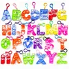 26 lettere/set Alfabeto Forma Push Bolle Lettere Portachiavi Favore Sensoriale Fidget Pop Bubble Poppers Giocattoli Portachiavi Giocattolo Boutique 0