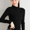 Höst Vinter Kvinnor Pullovers Tröja Långärmad Koreansk Elasticitet Casual Jumper Kvinna Solid Slim Streetwear Mock Neck