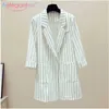 Aelegantmis Spring Women Casual Blazer Jacket Striped Loose Plus Size Office Lady Work Suit Coat Ladies Business Blazers 210607