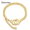 ZORCVENS Fashion Couple Bracelet Handcuffs For Women Men Stainless Steel Gold Color Bracelets Accessories Jewelry Whole 6HB52389004
