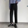 Men's Suits & Blazers Summer Thin Casual Pants Fashion Gray Black Suit Men Korean Loose Straight-leg Dress Mens Wide-leg S-3XL