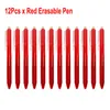 12шт стираемый гелевой ручка 0.7 мм офисный школьный сочинительство ручки кнопки слайд прессы красные / синие / черные чернила выдвижной пополнение ручки 210330