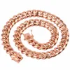 Chique Miami Cubaanse ketens voor mannen Hip Hop Jewelry Rose Gold kleur dik roestvrij staal brede grote dikke ketting cadeau1075971