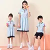 DIY Tees Polos Kısa Kollu Çocuk Yaz Kindergarten İlkokul Giyim Üst ve Alt İki Parçalı Set