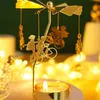Candle Houders Romantisch Zilver Gouden Kandelaar Roterende Carrousel Lichte Diner Bruiloft Bar PartyModern Home Decoratie Houder