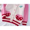 Bébé Garçons Filles Mignon Fraise Broderie Cardigan Manteau Enfants Vêtements À Manches Longues Tricoté Enfants 210521