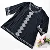 Embroidery Cotton Beach Cover up Saida de Praia Swimsuit Women Bikini cover Tunics for Pareo Sarong wear #Q71 210420