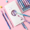 Stylos à gel 6pcs / pack 0.5mm Kawaii Fleurs de cerisier Étoile Stylo à encre noire Stylo à bille Filles Enfants Cadeau École Bureau Papeterie