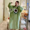 Duży rozmiar 5xl Loungewear Cute PJS Kobiety Nightdress NightGrown Piżama Zimowa Lady Flanel Sleepwear Pijamas Kawaii Pajamas 211112