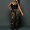 Plus Größe Hosen 4xl 5xl Camouflage Print Für Frauen Fett Hohe Taille Mode Abend Nacht Club Tragen Hosen