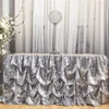 2020 sierpnia New Arrival 2 Sztuce / Lot 3M L * 30 cali H Silver Błyszczący Sekwina Tabeli Spódnica do dekoracji ślubnej