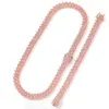 Iced Out Miami Cubaanse Link Chain Heren Gouden Kettingen Roze Ketting Armband Mode Hip Hop Sieraden 12mm