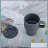 Mugs Drinkware Kitchen, Dining & Bar Home Garden Solid Color Coffee Mug With Lid Sile Foldable Water Cup Retractable Cam Travel Wine Glass D