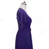 Nice-Forever Summer Women Elegant Floral Lace Purple Gown Celebrity Party Maxi Long Flare Dress A024 210419