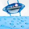 Shopping Bags Mabula Large Summer Transparent Jelly Women Tote Purse Eco Pvc Clear Stadium Handbag for Beach Security Approved Zipper Closure 220303