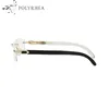 Lunettes de luxe en corne de buffle pour hommes et femmes, montures sans bords, diamants africains, jambes hybrides naturelles, emballage original, 9903296