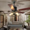 Loft industriell fl￤kt ljuskrona retro vardagsrummet mat elektriska tyst hush￥ll ledare fj￤rrkontroll tr￤blad lampa tak fans