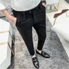Fashion Embroidery Business Dress Pants Men Formal Office Social Suit Pants Casual Slim Fit Nightclub Party Streetwear Trousers 210527